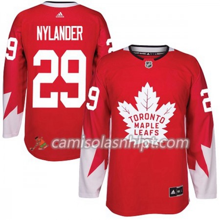 Camisola Toronto Maple Leafs William Nylander 29 Adidas 2017-2018 Vermelho Alternate Authentic - Homem